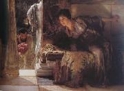 Alma-Tadema, Sir Lawrence Welcome Footsteps (mk23) oil painting reproduction